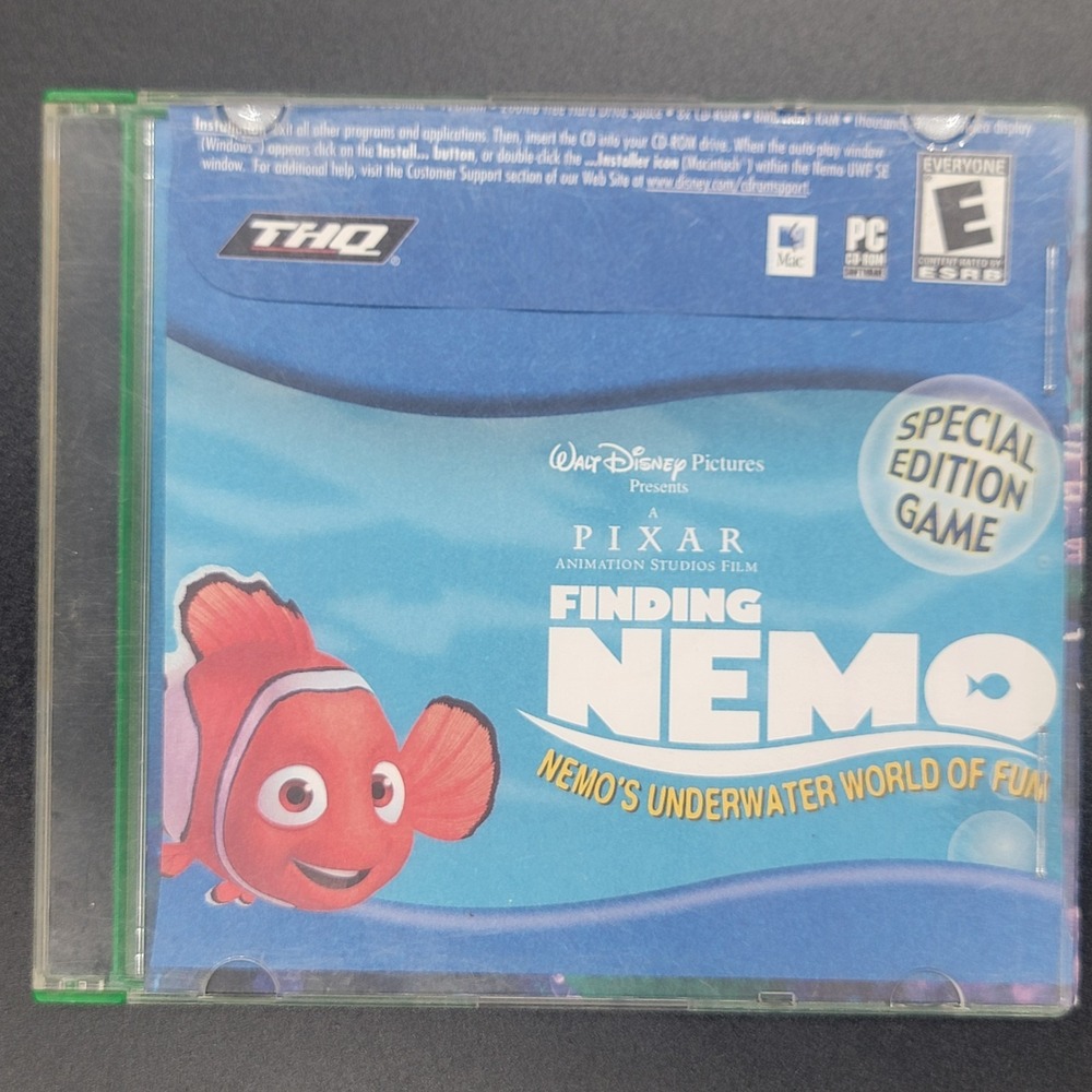 Finding Nemo: Nemo's Underwater World of Fun (Windows/Mac, 2003) Y2k Pc Game